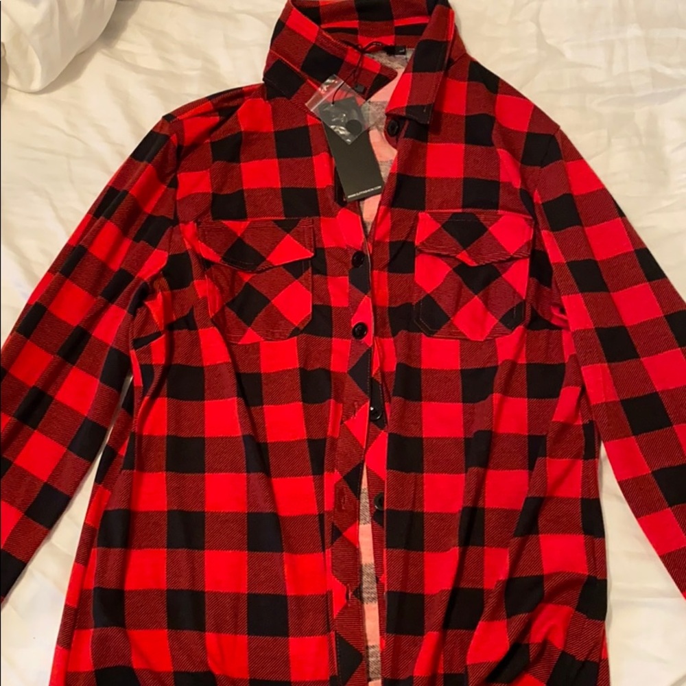Black and red checkered flannel